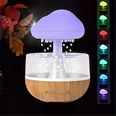 cheap Decorative Lights-USB Rechargeable Mushroom Rain Cloud Humidifier 7 LED Light Droplet Essential Oil Diffusers Rain Cloud Night Light Sleep Light Room Small Night Light Living Room Decorative Light  1PC