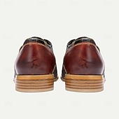 economico Scarpe Eleganti Elementari-Per uomo Oxford Stampa scarpe Di pelle Pelle Traspirante Comodo Antiscivolo Con lacci intrecciali Marrone Autunno Inverno