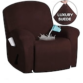 abordables Housse de fauteuil inclinable-Housse de fauteuil inclinable en daim imperméable, couleur unie, housse de protection simple, housse de chaise à bascule super lisse