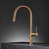 お買い得  キッチン用水栓金具-水栓 - シングルハンドルつの穴 クロム / ブラッシュドニッケル / 電気メッキ プルアウト / プルダウン / 標準スパウト / トール / ハイアーク センターセット 現代コンテンポラリー Kitchen Taps
