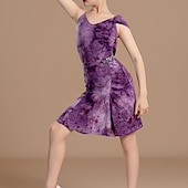 abordables Jupes Latines-Tenues de Danse pour Enfants Jupes Imprimé Fille Utilisation Usage quotidien Sans Manches Taille moyenne Flocage