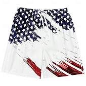 preiswerte Unabhängigkeitstag Hosen-Herren Fahne Amerikanische Flagge Nationalflagge Badeshorts Boardshorts Badeshorts Shorts Kurze Hosen Mittlere Taillenlinie Modisch Strassenmode Hawaiianisch Casual Täglich Festtage Tasche Kordelzug