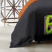 levne Sady přikrývek-kolekce halloween sada povlaků na přikrývky Jack o lucerna dýně 3dílná sada super měkká šetrná k pokožce s dlouhou životností