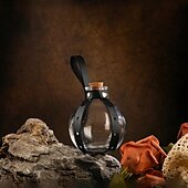 cheap Accessories and More-Dark Magic Potion Bottle - Wizard Potions Glass Holder with Cork Stopper and Faux Leather Harness with Holster Loop