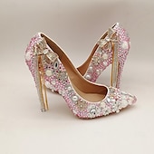 cheap Semi-Formal-Elegant White Rhinestone and Pearl Bridal Heels for Women – Wedding Shoes with Crystal-Embellished Stiletto and Bow Detail