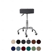 cheap Chair Cover-Water Resistant Plaid Universal Round Stool Cover - Bar Round Swivel Chair Cover - Barstool Seat Cover - Durable and Stretchable - Perfect for Protecting and Refreshing Bar Stools
