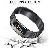 tanie Paski do zegarków Fitbit-Pasek do inteligentnego zegarka kompatybilny z Fitbit Charge 6 / Fitbit Charge 5 Pasek do smartwatcha ze stali nierdzewnej z narzędziem do usuwania Wymienna opaska sportowa Opaska na nadgarstek z