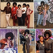 tanie Peruki historyczne-Włosy Afro Rock Disco z lat 70. dla Mężczyzn i Kobiet Bez Kleju Włosy do Noszenia i Wyjścia Krótkie Afro Kręcone Karnawałowe Syntetyczne Włosy na Codzienną Imprezę na Halloween