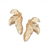 abordables Boucles d&#039;oreilles-Femme Boucles d&#039;oreille Clou Géométrique Forme de Feuille Précieux Gros Fantaisie Des boucles d&#039;oreilles Bijoux Argent / Doré Pour Mariage Soirée du quotidien 1 paire