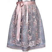 economico Dirndl-Carnevale Birra Oktoberfest Costume Vestito Dirndl Abiti tradizionali Cameriera Bavarese Tedesco Monaco di Baviera Prati Per donna Panno in stile tradizionale