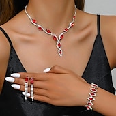 ieftine Seturi de Bijuterii-Seturi de bijuterii 4 buc Ștras Aliaj Cercei Coliere Brățări Pentru femei Elegant Epocă Modă Geometric Geometric Shape Set de bijuterii Pentru Nuntă Petrecere Aniversare