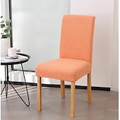 abordables Funda para silla de comedor-Funda para silla de comedor para cocina, funda para silla de tela polar, fundas elásticas para asiento
