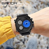 abordables Relojes digitales-Reloj Digital SANDA para Hombre Reloj Deportivo de Moda Cronómetro Luminiscente Reloj Alarma Reloj de Resina con Calendario