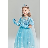 abordables Costumes pour filles-La Reine des neiges Conte de Fées Princesse Cendrillon Elsa Robe de demoiselle d&#039;honneur Costume de soirée à thème Robes en tulle Douce Lolita Cosplay de Film for Fille Enfants Carnaval Fête / Soirée