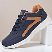 baratos Ténis para Homem-tênis esportivo masculino marinho e marrom com design leve para corrida e uso casual