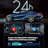 cheap Car DVR-4K Ultra HD 3-Channel Car Recorder 2K1080P1080P inside front and rear 3.19-inch IPS screen Super Night Vision Built-in 5G WiFi and GPS Rear Camera Mirror Flip Function 24-Hour Parking Mode