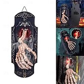 お買い得  ハロウィンの小道具の照明-ハロウィーンの悪魔の手が光り輝き、面白いドアロックを話すクリエイティブなホームデコレーションライト AAA電池駆動 1個
