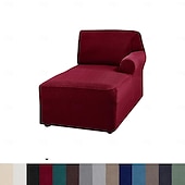 baratos Cobertura de Sofa-capa de chaise lounge capas de cadeira elásticas de luxo para sala de estar capa de chaise lounge com braço duplo capa de chaise lounge para quarto chaise tecido jacquard macio lavável à máquina