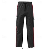 cheap Cargo Pants-Men&#039;s Cargo Pants Cargo Trousers Drawstring Elastic Waist Multi Pocket Stripe Wearable Outdoor Daily Camping &amp; Hiking Fashion Classic Black White