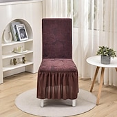 billiga Fåtöljskydd och armlöst stoltäckning-stolsöverdrag med kjolfåll elegant och snygg design mjukt och slitstarkt tyg perfekt för matsal eller speciella tillfällen ger fullt stolskydd lätt att installera och maskintvättbar