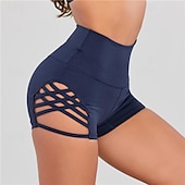 ieftine Pantaloni scurți și bicicliști de yoga-Pentru femei Pantaloni Sport de Sală Pantaloni scurți de yoga Pantaloni scurți de antrenament Eliminat Talie Înaltă Yoga Gimnastică antrenament Pilates Pantaloni scurți Negru Vișiniu Albastru Închis