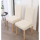 abordables Funda para silla de comedor-Funda para silla de comedor para cocina, funda para silla de tela polar, fundas elásticas para asiento