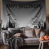 olcso halloween faliszőnyegek-halloween dekorációk gobelin jack o lámpás tök dekor fal művészet nagy függő gobelin falfestmény dekoráció fénykép háttér takaró függöny otthon hálószoba nappali koponya csontváz denevér temető