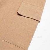 cheap Holiday-Men&#039;s Cargo Pants Trousers Summer Pants Beach Pants Drawstring Elastic Waist Multi Pocket Plain Comfort Breathable Outdoor Daily Going out Fashion Casual Black White