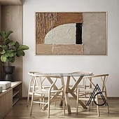 preiswerte Abstrakte Gemälde-beige braun Malerei handgemachte braun Wabi Sabi Kunstwerk Ölgemälde handgemalt strukturierte Ölgemälde beige Ölgemälde braun abstrakte Leinwand Kunst moderne horizontale Dekor Kunst