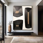preiswerte Stillleben-Gemälde-abstrakte schwarze Gemälde, handgemalte abstrakte schwarze Gemälde auf Leinwand, reich strukturierte Acrylmalerei, moderne Wandkunst, handgemaltes Kunstwerk für die Wanddekoration im Wohnzimmer