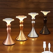 cheap Table Lamps-LED Desk Light Touch Controlled Reading Light Bar Metal Table Lamp Portable Battery Table Retro Night Light LED Restaurant Bedroom Bedside Restaurant USB Charging Light 1PC
