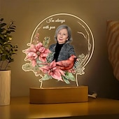 Недорогие Памятный подарок-персонализированная светящаяся фоторамка «Я всегда с тобой» — индивидуальный акриловый ночник, памятные подарки на память о потере любимого человека, украшение на память