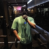 economico T-shirt e Canottiere da Corsa-Per uomo Maglia da palestra Camicia da allenamento T-shirt da corsa Manica corta Superiore Sportivo Athleisure Autunno Cotone Traspirante Morbido Effetto sauna Pallacanestro Jogging Addestramento
