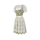 olcso Dirndl-Női Karneváli Oktoberfest Sör Jelmez Dirndl Trachtenkleider Szobalány Német München Wiesn Hagyományos Stílusú Ruhával Oktoberfestre