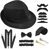 ieftine Accesorii și altele-Retro / vintage Urlați 20 de ani Anii 1920 Ținute Pălărie de panama Set accesorii Gatsby Domn Modă Bărbați Crăciun Halloween Carnaval Bal Petrecerea Burlăcițelor Festival Adulți Mai multe accesorii