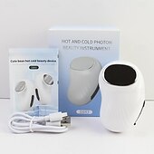 お買い得  フェイスマッサージ器-6〜45度の温冷振動フェイシャルマッサージャー、EMSマイクロカレントスキン若返りデバイス