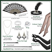 olcso Öltözetek-Retró Ordító 20-as évek 1920-as évek Flapper ruha Felszerelések Kiegészítő készlet A nagy Gatsby Flapper lány Esküvői Vendég Flitter Rojt Női Menyegző Ruha Klub Felnőttek Ruha Kesztyűk Zoknik Minden