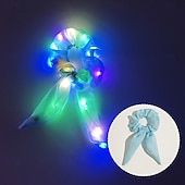 economico Novità-fasce per capelli luminose a led illuminano fiocchi per capelli elastici per ragazze copricapo corda per capelli accessori per capelli bagliore nel buio forniture per feste