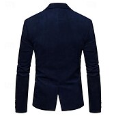 abordables Blazers Clásicos para Hombres-Hombre chaqueta Negocio Fiesta de Cóctel Fiesta de Boda Moda Casual Primavera &amp; Otoño Pana Plano Botón Bolsillo Cómodo Botonadura Simple Chaqueta de sport Burdeos Azul Marino Color Caquí