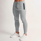 billiga Joggingbyxor-Herr Joggingbyxor Joggare Sportbyxor Ficka Snörning Elastisk midja Slät Komfort Utomhussport Ledig / Sportig Svart Marinblå Microelastisk