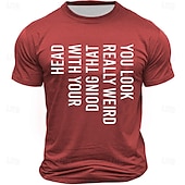お買い得  メンズおもしろTシャツ-男性の短袖グラフィックTシャツ - 面白い頭の傾きユーモア「それを頭でやるのは本当に変だよ」Tシャツ