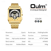 Montre à Quartz Oulm pour hommes Montre de Sport en plein air Mode Casual Lumineux Étanche Décoration Montre en acier abordables Montres à quartz-Montre à Quartz Oulm pour hommes Montre de Sport en plein air Mode Casual Lumineux Étanche Décoration Montre en acier