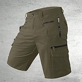 baratos Clássico-Homens Shorts táticos Bermuda Cargo Calção Shorts de Trilha Botões Bolso multi Tecido Vestível Curto Ao ar livre Diário Acampar e Caminhar Moda Clássico Preto Verde Claro