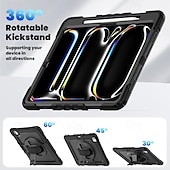 cheap iPad case-Tablet Case Cover For Apple iPad Air 11&quot;(2024) iPad Air 13&quot;(2024) iPad Pro 11&quot;(2024) iPad Pro 13&quot;(2024) Portable Handle Pencil Holder Armor PC Silicone