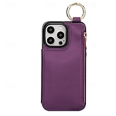 cheap iPhone Cases-Phone Case For iPhone 16 iPhone 15 Pro Max Plus iPhone 14 13 12 11 Pro Max Plus Mini SE Back Cover with Stand Holder Card Slot Ring Buckle Retro PC PU Leather