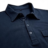 cheap Men&#039;s Classic Polo-Men&#039;s Polo Shirts Golf Shirt Work Casual Lapel Ribbed Polo Collar Short Sleeve Basic Modern Solid Color Patchwork Buttons Spring &amp; Summer Regular Fit Dark Gray Black White Burgundy Royal Blue Blue