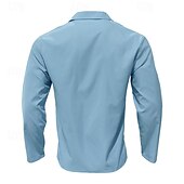 preiswerte Herrenhemd zum Knöpfen-Herren Hemd Sommerhemd Freizeithemd Strandhemd Schwarz Weiß Armeegrün Grau Leicht Blau Langarm Einfach Revers Urlaub Hawaiianisch Button-Down Bekleidung Polyester Mode Lässig Bequem
