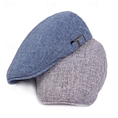 preiswerte Herrenhüte-Herren Schiebermütze Ascot-Hut Ballonmütze Schwarz Blau Bauwolle / Leinen Mischung Modisch Brautkleider schlicht Strasse Täglich Glatt Einstellbar Sonnenschutz Atmungsaktiv