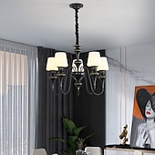 abordables Lustres-Lustre LED blanc chaud 5/6/8 lumières 5 W style bougie rustique rétro e14/e12 pendentif lanterne design métal verre encastré lustre éclairage pour couloir escalier cuisine 110-240 V