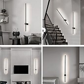 billiga Vägglampor för inomhusbelysning-led inomhusvägglampor 3-färgs ljuskälla 97cm 1st/2st 8w ip20 lång list modern nordisk rotationsvägglampa med linjärt rör för sovrumstrappa hall bakgrundsbelysning 110-240v